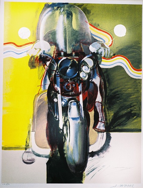 Μυταράς Δημήτρης (1934-2017), Μηχανή, δοκίμιο έγχρωμης μεταξοτυπίας, 77 x 59,3 εκ., Πινακοθήκη Χαρακτικής Δήμου Ζίτσας.