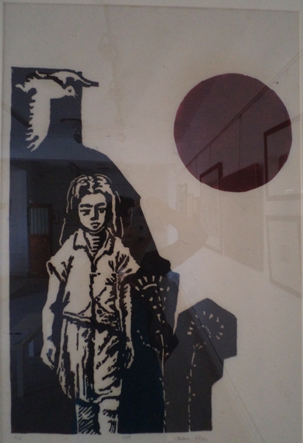 Ανούση-Ηλία Ρένα (1934), Παιδί, 1990, ξυλογραφία σε πλάγιο ξύλο, 58,8 x 46 εκ., 1/2, Πινακοθήκη Χαρακτικής Δήμου Ζίτσας.