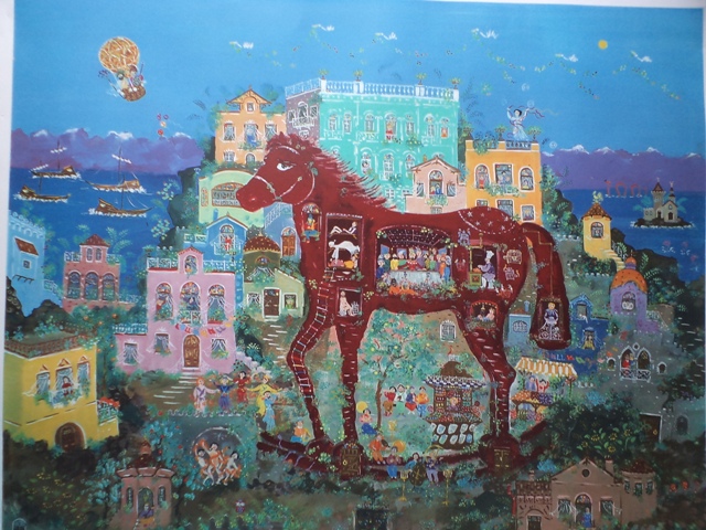 Καλογεροπούλου Σοφία (1946), Άτιτλο. έγχρωμη μεταξοτυπία, 66 x 83,5 εκ., 28/180, Πινακοθήκη Χαρακτικής Δήμου Ζίτσας.